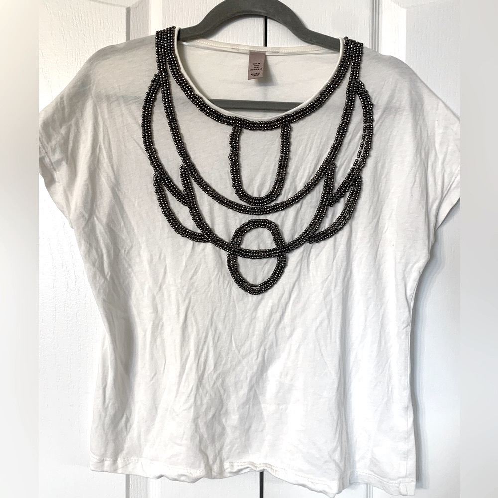 H&M bead front shirt